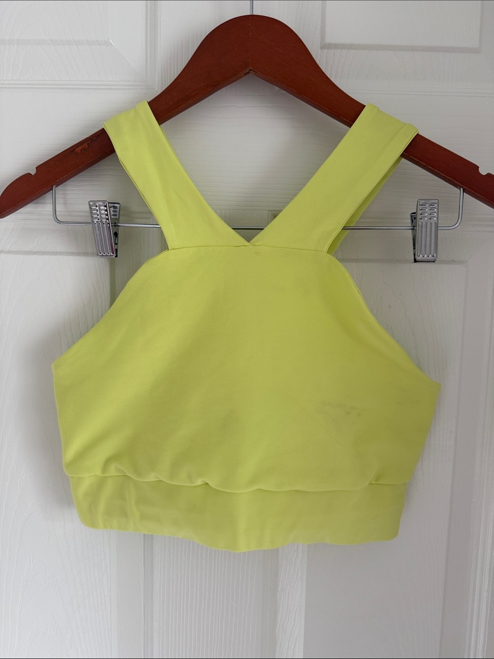 Becco Neon Yellow Longline Sports Bra Medium